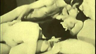 Man, this vintage threesome porn is super old-school!