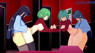 hikage and ikaruga dive into wild lesbian and futanari play