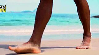 African teen 18+ bareback fucks big cock on brazilian beach