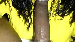 Amateur girl DEEPTHROATS cock and SWALLOWS cum