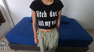 Maria says, 'Check out my beautiful latina ass and small tits in this close-up preview'