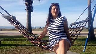 Naked Indian Girl With Big Tits Bent Over On Public Beach