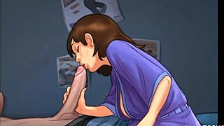 milf tastes big white cock in summertime saga