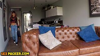 I’m a petite redhead teen nerd, my tight pussy stretched by a massive cock!