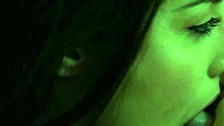 Spencer practices lesbian skills! Stepmom Silvia fingers her ass!