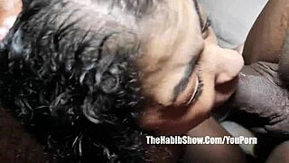 ebony amateur swallows cum after ghetto fucking with big black cock