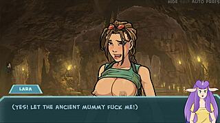 Lara Croft gives blowjob in game!