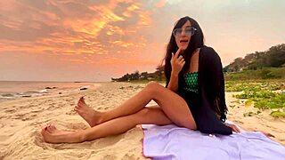 chasing sunsets with sexy beach beauty