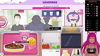 Vtuber LewdNeko engages in cute dating game with femboy characters