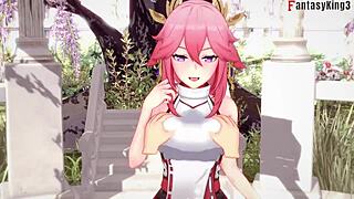 Yae Miko Sucking in POV Genshin Impact Fantasy