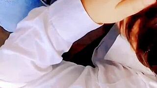 fucking my student girlfriend who turned out innocent and horny, bareback after school.