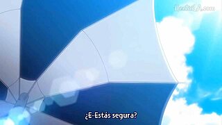 Blonde Hentai Girl Gets Naughty on the Beach in Anime Scene