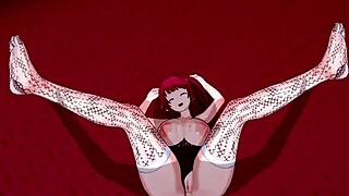 3D animated hentai with big ass and tits, creampie scene