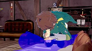 Konosuba Yaoi - Kazuma Sucks Cock with Cum Finish