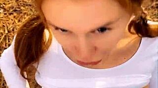 Wow! Horny Teen 18+ Gives Public Blowjob and Plays with Cum!