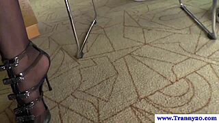 Fetish tgirl swallows sperm with ease