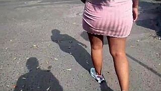 Pair of Colombian women give mutual pleasure in public park