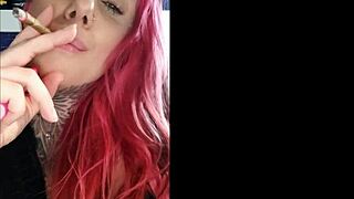 sensual babe teases while smoking for fetish fans