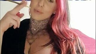 sensual babe teases while smoking for fetish fans