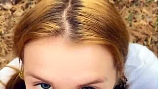 Wow! Horny Teen 18+ Gives Public Blowjob and Plays with Cum!