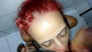 cumming on my sister-in-law's face while she cleans the bathroom