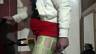 Bold anal insertion with machine and real cock.