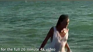 Pretty florida teen 18+ with tiny 18+ tits poses naked outdoors at the beach