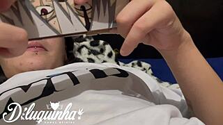 Young Girl Plays Anime Game While Boyfriend Fucks Her to Climax