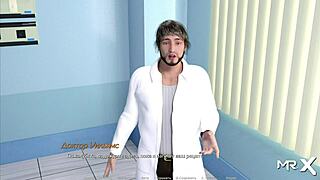 Patient kisses lovely nurse deeply in hospital hentai