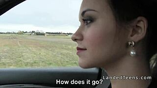 Small Tittied Teen 18+ Bangs Hard in Car