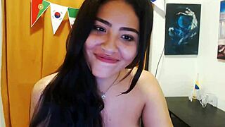 Beautiful young girl on webcam