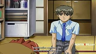 Married woman seduces weak man - hentai