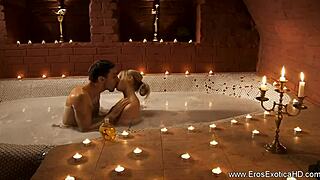 brunette couple enjoys erotic oral massage and instruction