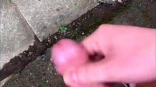 Outdoor cum compilation with shaved pussy and squirting