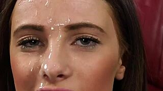 Flirty Honey Receives Facial Cumshot Sucking Jizz