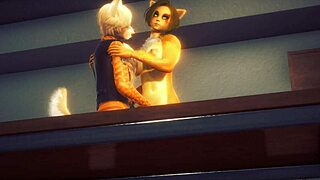 I watch mew the cat and gepard have kinky furry sex.