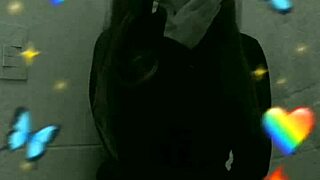 shy and cute student moans while masturbating secretly in the bathroom