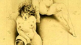 Vintage Erotic Cartoon Illustration