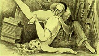 Vintage Erotic Cartoon Illustration