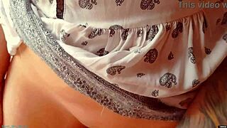 hot milf stuffs pantyhose with cum after steamy homemade action