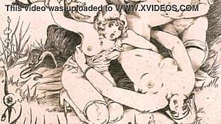 Vintage Erotic Cartoon Illustration