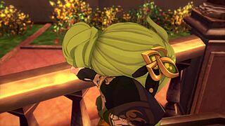 garden scene with collei from genshin impact.