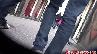 Mature Dutch Prostitute Rides Tourist Cock in Hairless Stockings Scene