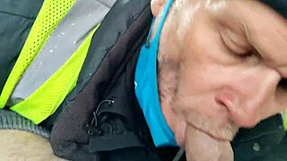 backseat gay fun with uncut cock and cum swallowing action