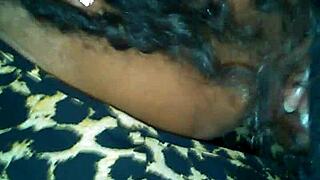 mature ebony cougar gives sloppy top to big black cock