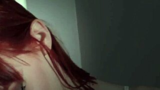 Redheaded teen 18+ takes cum facial from big cock