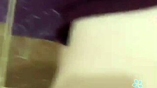 Husband and wife have a private moment on webcam together