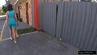 Give Handjobs In Adult Theater Until Cum On Tits While Hubby Waits!