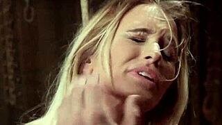 Clamped blonde slave feels intense pleasure riding sybian