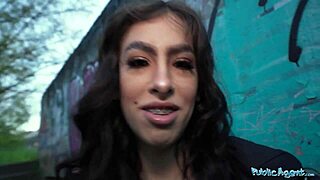 Hey, watch this sexy Colombian babe suck and fuck for cash in public?